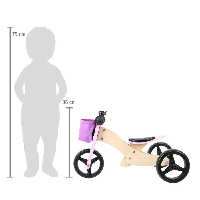 balance bike and tricycle pink