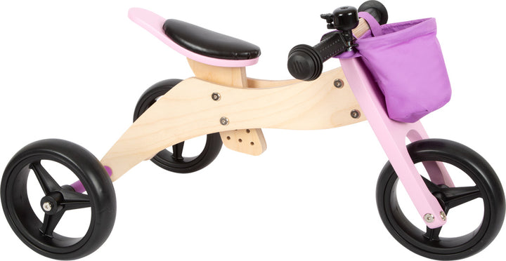 balance bike and tricycle pink