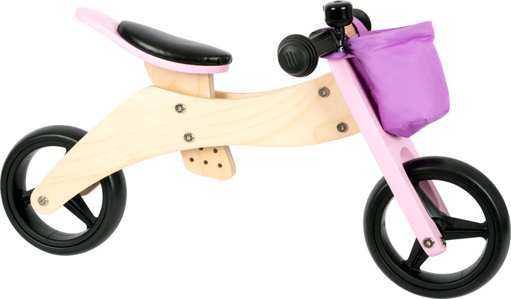 balance bike and tricycle pink