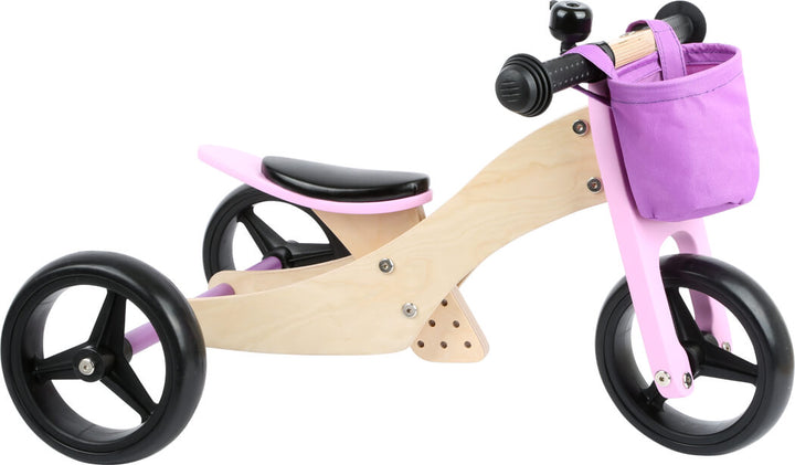 balance bike and tricycle pink