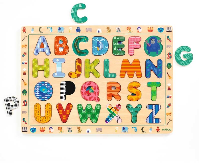 Wooden puzzle: ABC International (en&fr) - learning puzzle