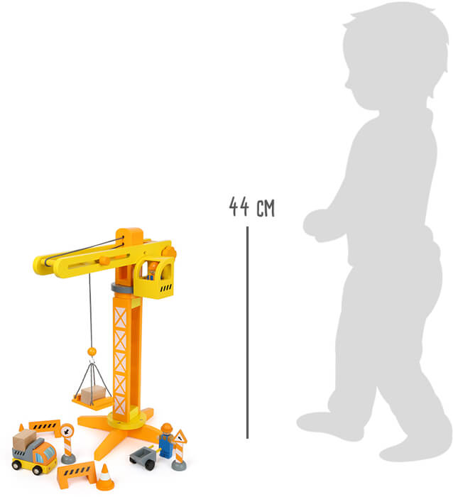 construction crane with construction site accessories