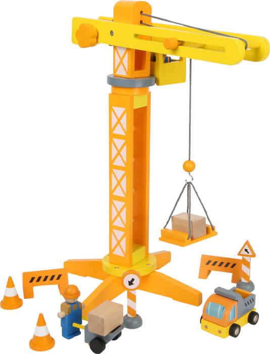 construction crane with construction site accessories