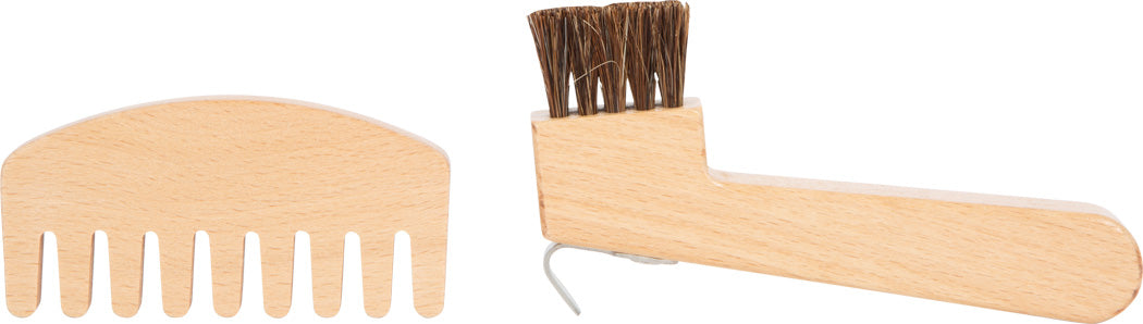 Toy horse care set with bag 