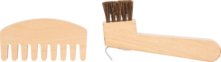 Toy horse care set with bag 