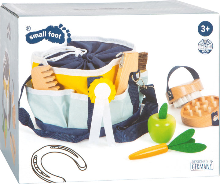 Toy horse care set with bag 