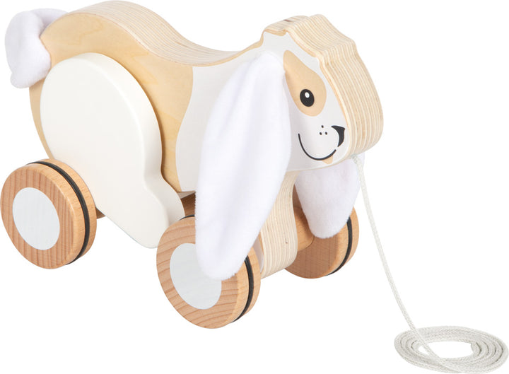 Pull-along toy rabbit with crackling ears