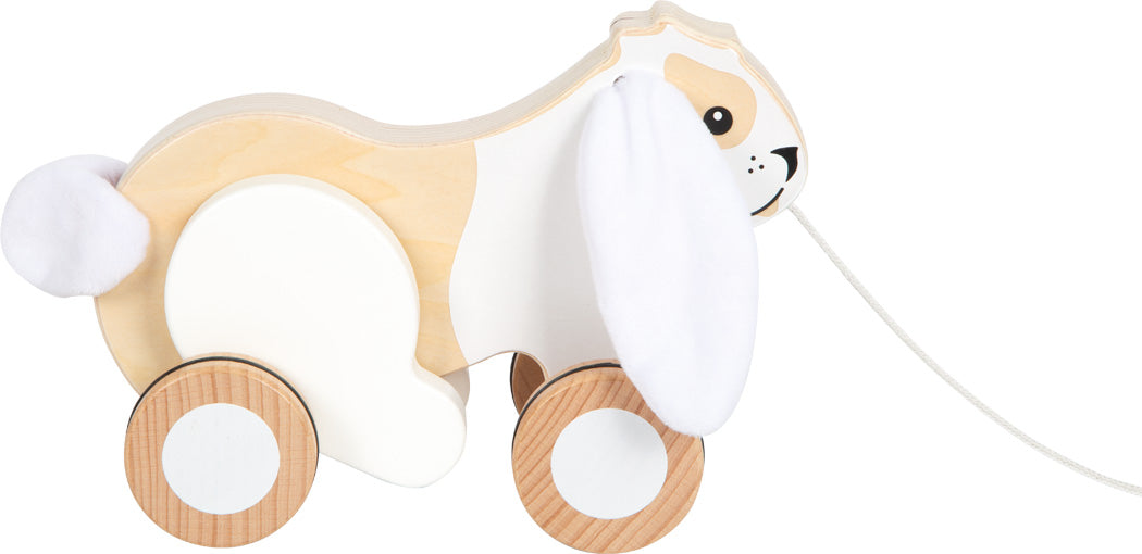 Pull-along toy rabbit with crackling ears