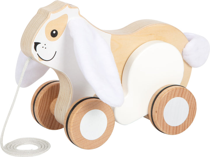 Pull-along toy rabbit with crackling ears