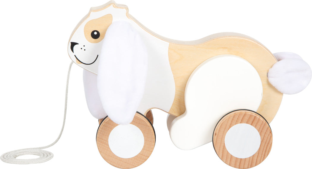 Pull-along toy rabbit with crackling ears