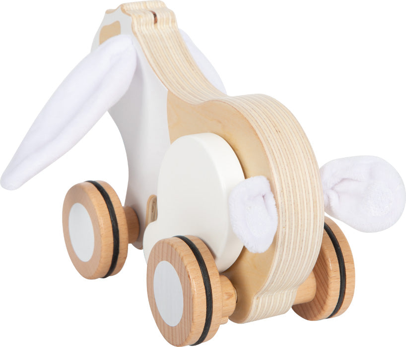 Pull-along toy rabbit with crackling ears