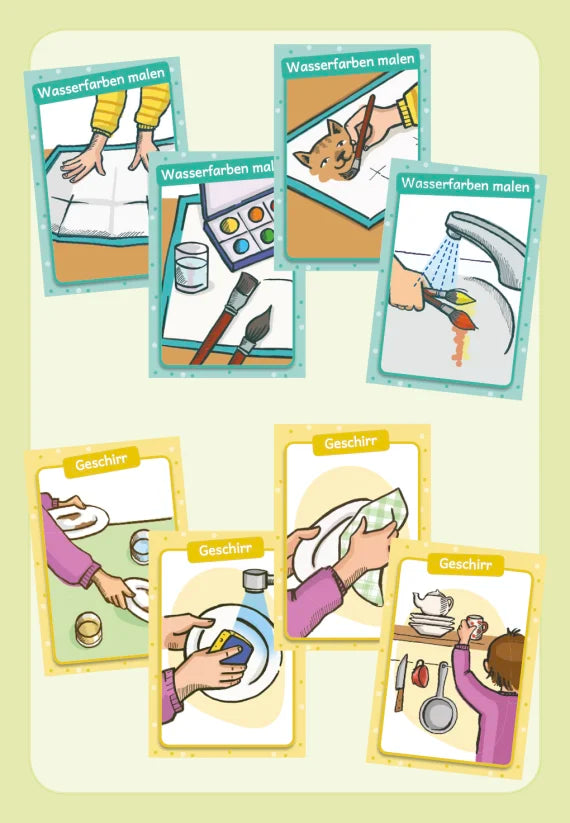 Was kommt zuerst? Denk- und Legespiele mit 32 Karten für Kinder von 3 bis 8