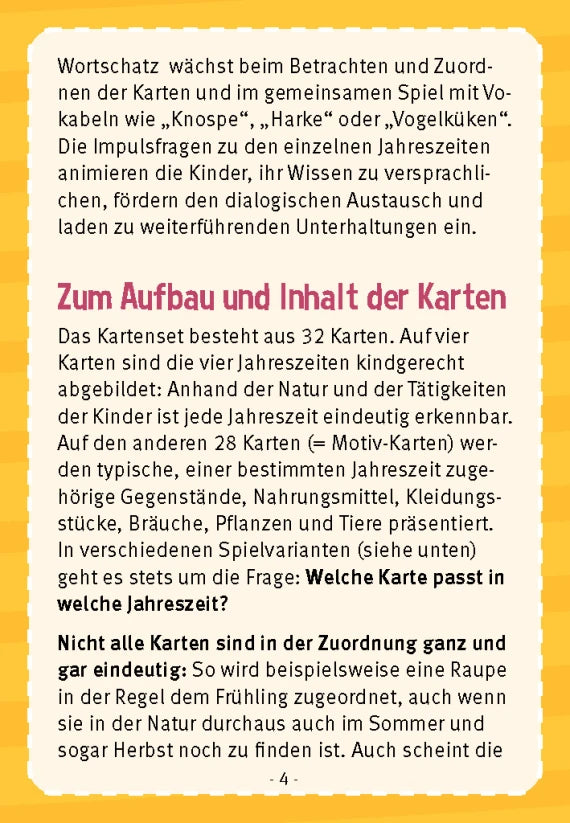 Was passt in welche Jahreszeit? Denk- und Legespiele für Kinder von 3 bis 5 – Frühling, Sommer, Herbst und Winter