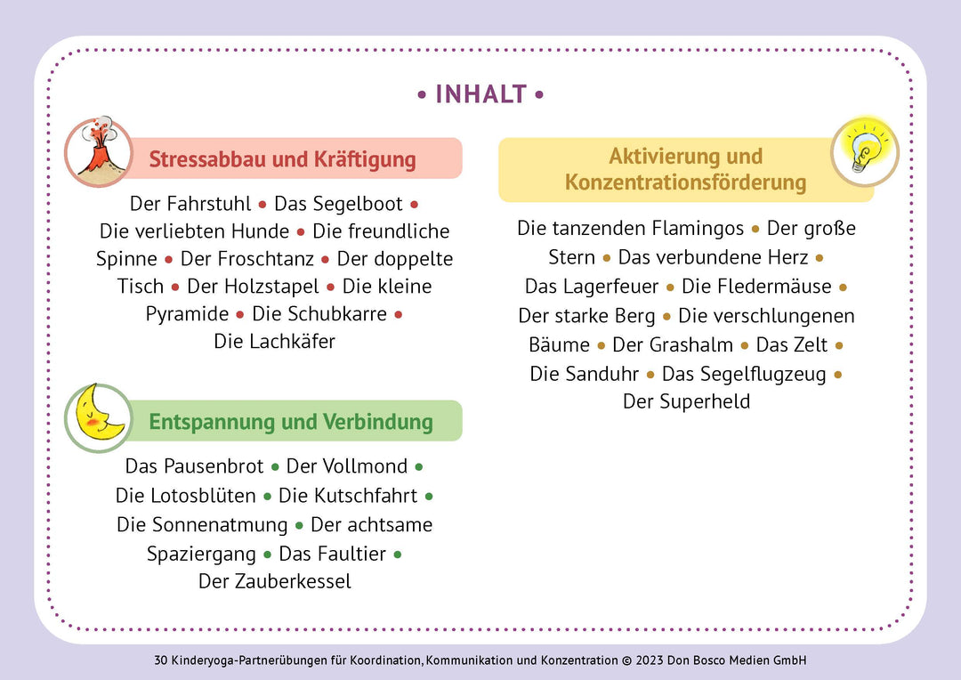 30 Kinderyoga-Partnerübungen für Koordination, Kommunikation und Konzentration