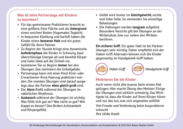 30 Kinderyoga-Partnerübungen für Koordination, Kommunikation und Konzentration