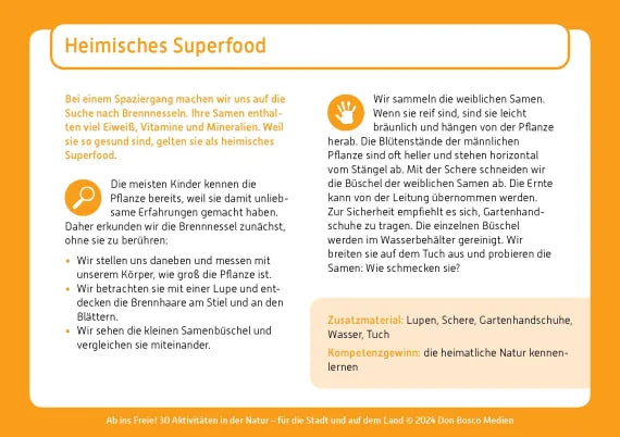 Ab ins Freie! 30 Aktivitäten in der Natur - für die Stadt und auf dem Land