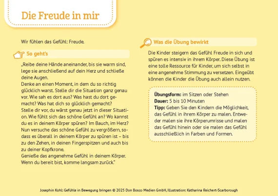 Gefühle in Bewegung bringen Emotionen regulieren mit Körperarbeit, Atemübungen und Fantasiereisen. 30 Bildkarten zu Wut, Angst, Freude, Trauer für Kinder von 4 bis 8