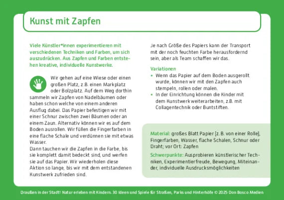 Draußen in der Stadt! Natur erleben mit Kindern. 30 Ideen und Spiele für Straßen, Parks und Hinterhöfe