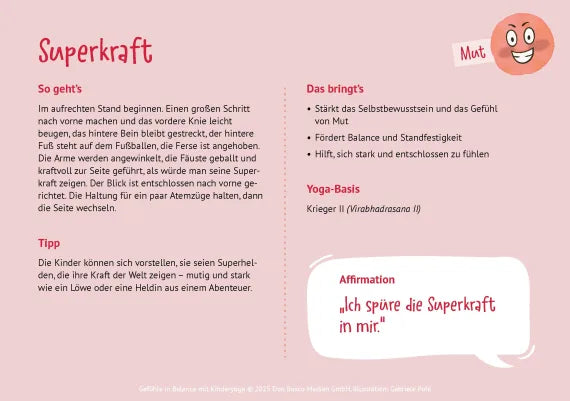 Gefühle in Balance mit Kinderyoga - 30 Übungen zum Wahrnehmen und Regulieren. Bildkarten für Kinder von 4 bis 10