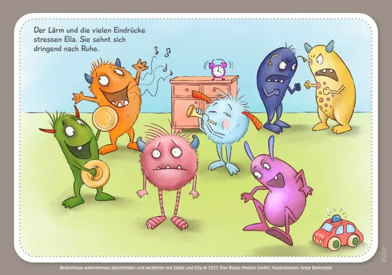 Bedürfnisse wahrnehmen, beschreiben und verstehen mit Eddie und Ella - 30 Bildkarten für Kinder zum Umgang mit Bedürfnissen