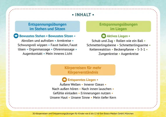 30 Körperreisen und Entspannungsübungen für Kinder von 6 bis 12 - Bildkarten für mehr Achtsamkeit und Selbstwirksamkeit