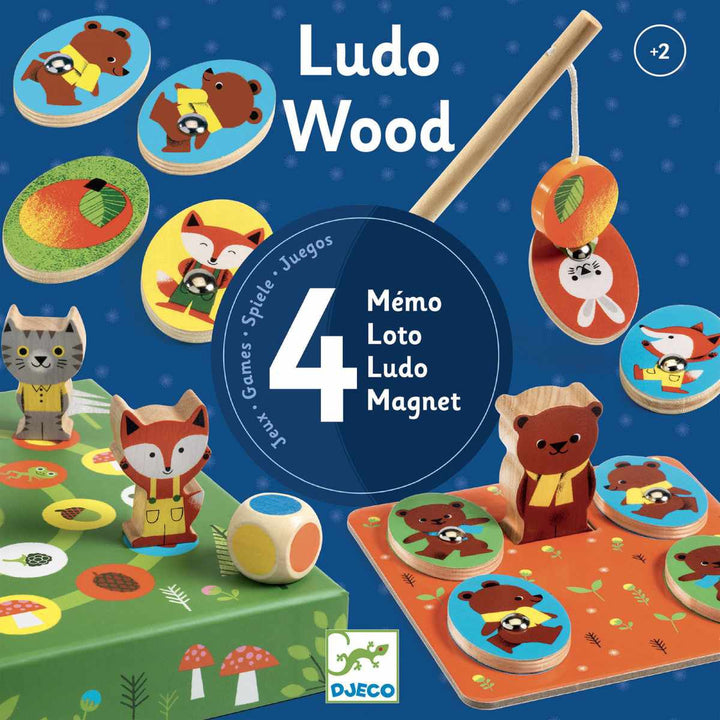Lernspiel Ludo Wood - 4 Spiele