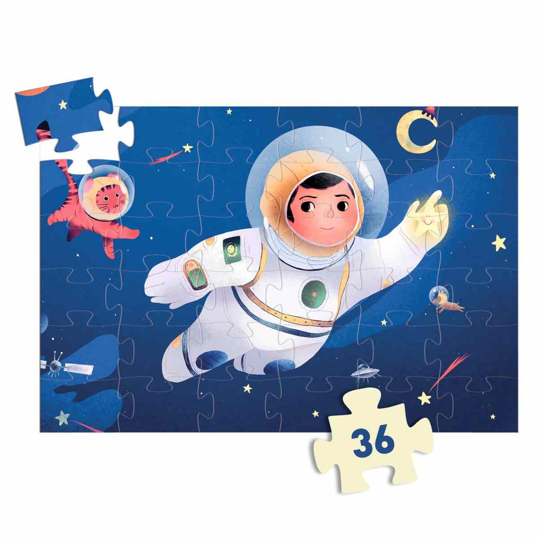 Puzzle: Astronaut - 36 pieces with moon cardboard