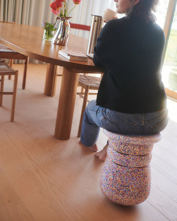 Stapelstein® Dynamic all – Modularer Hocker für Bewegung & Konzentration in jedem Alter - super confetti