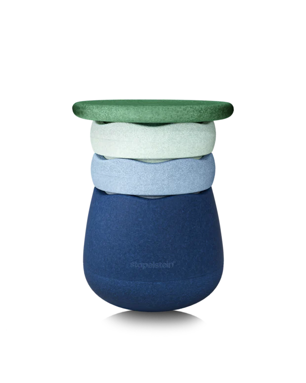 Stapelstein® Dynamic all – Modularer Hocker für Bewegung & Konzentration in jedem Alter - water & greens