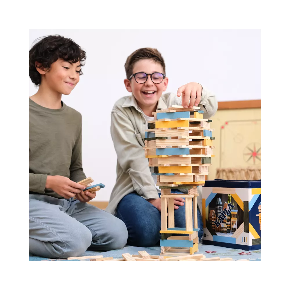 KAPLA - 120er BOX (hellblau, gelb & grün)