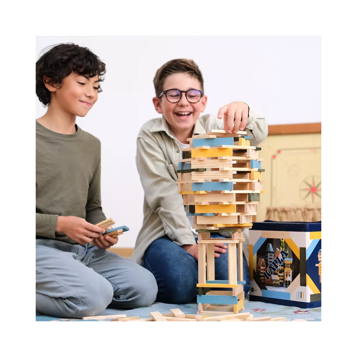 KAPLA - 120er BOX (hellblau, gelb & grün)