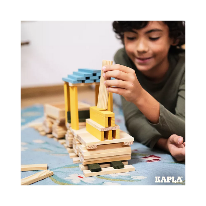 KAPLA - 120er BOX (hellblau, gelb & grün)