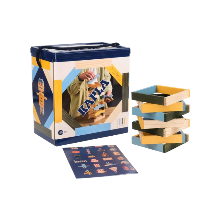 KAPLA - 120er BOX (hellblau, gelb & grün)