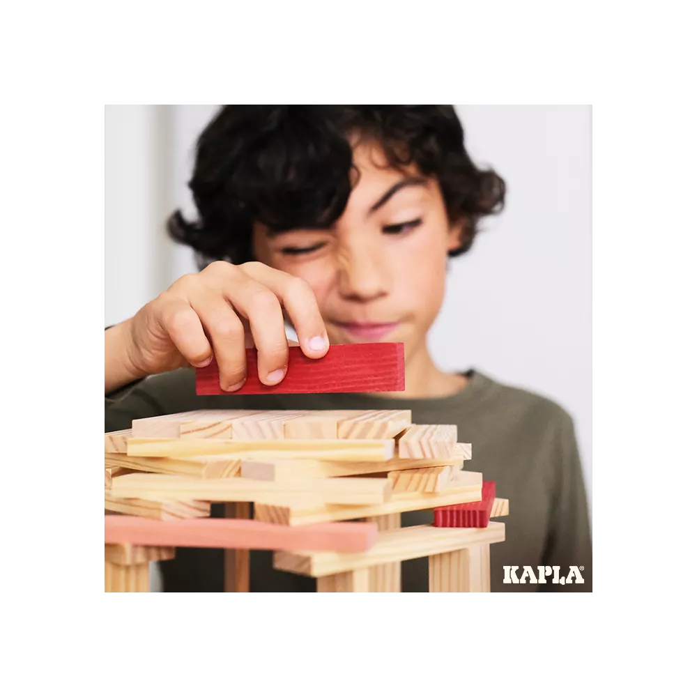 KAPLA - 120er BOX (dunkelblau, rosa & rot)