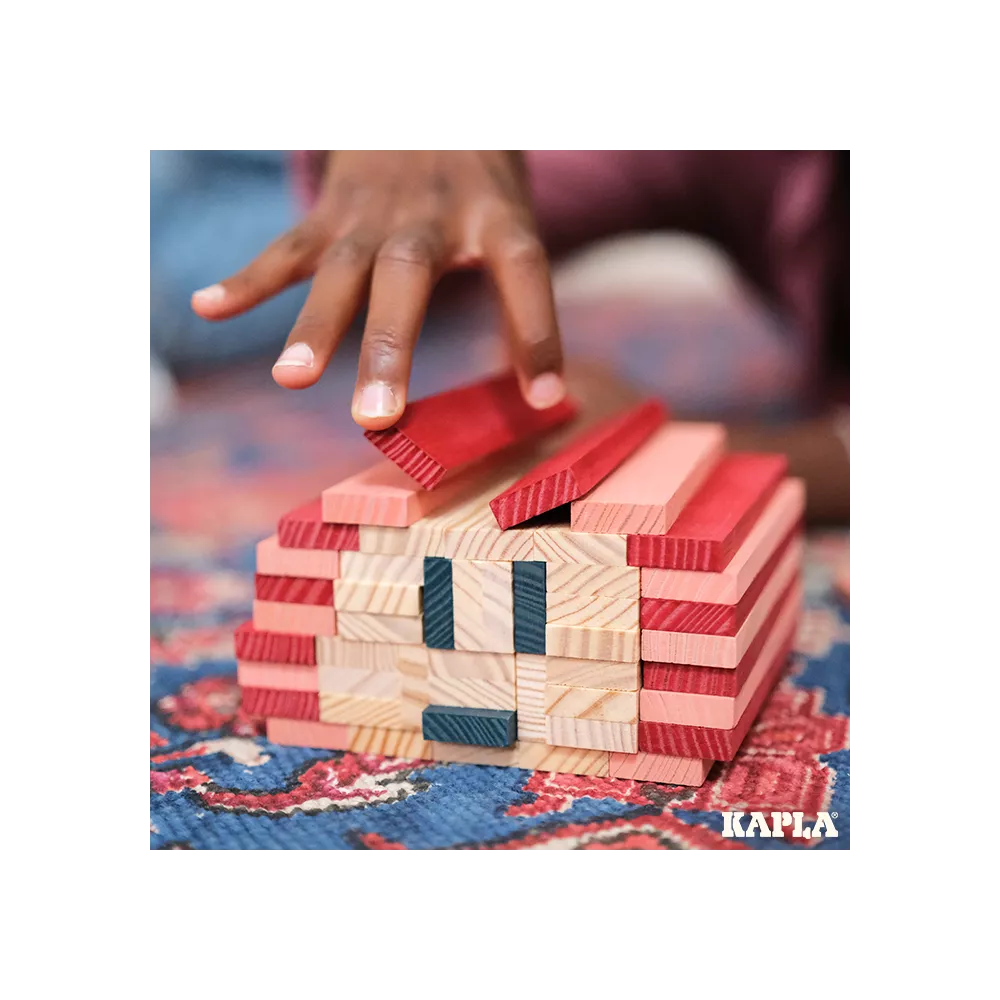 KAPLA - 120er BOX (dunkelblau, rosa & rot)