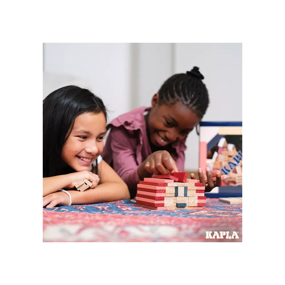 KAPLA - 120er BOX (dunkelblau, rosa & rot)