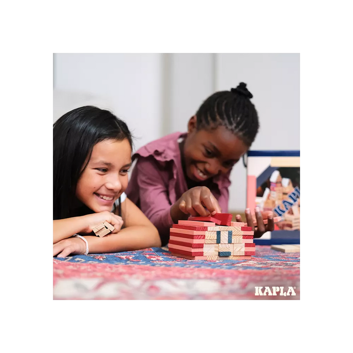 KAPLA - 120er BOX (dunkelblau, rosa & rot)