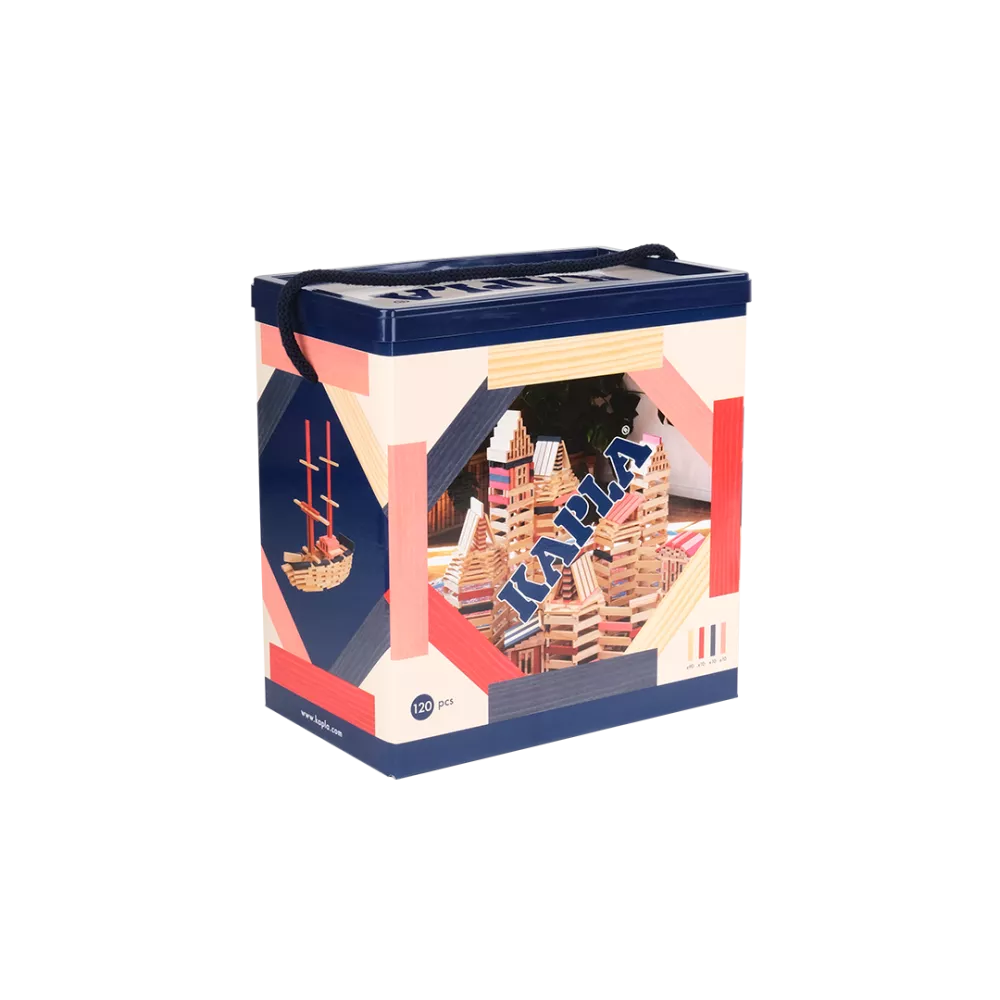 KAPLA - 120er BOX (dunkelblau, rosa & rot)