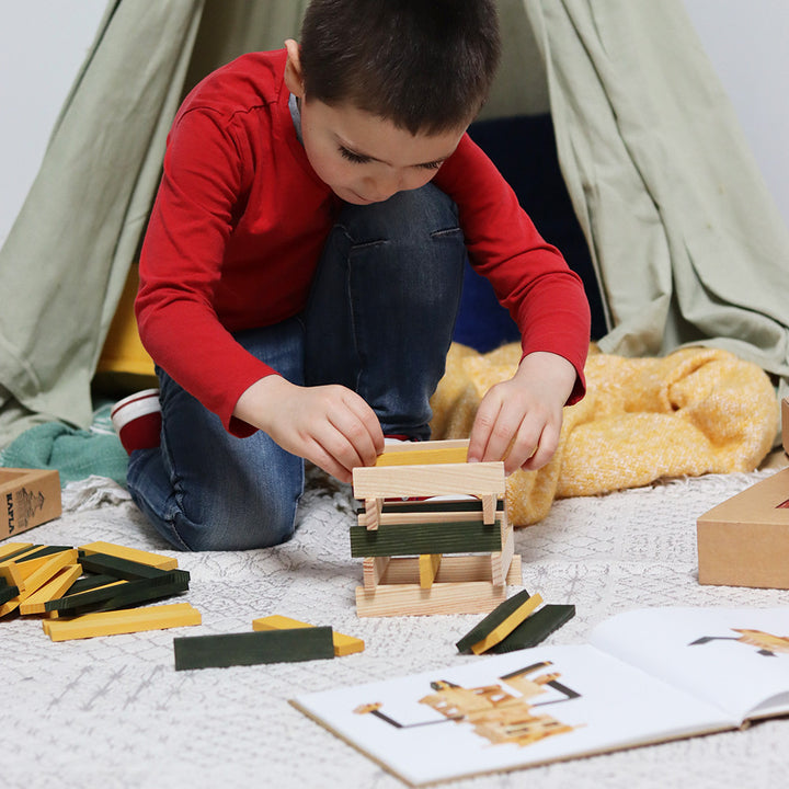 KAPLA® Buch & Farben – Grün & Gelb