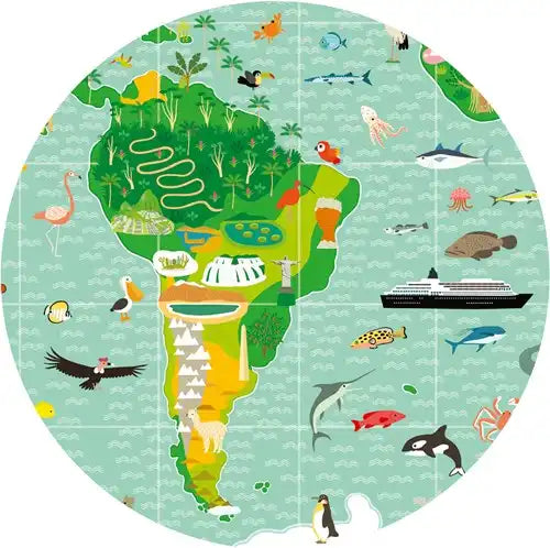 Beobachtungspuzzle Weltkarte 200 Teile mit Heft