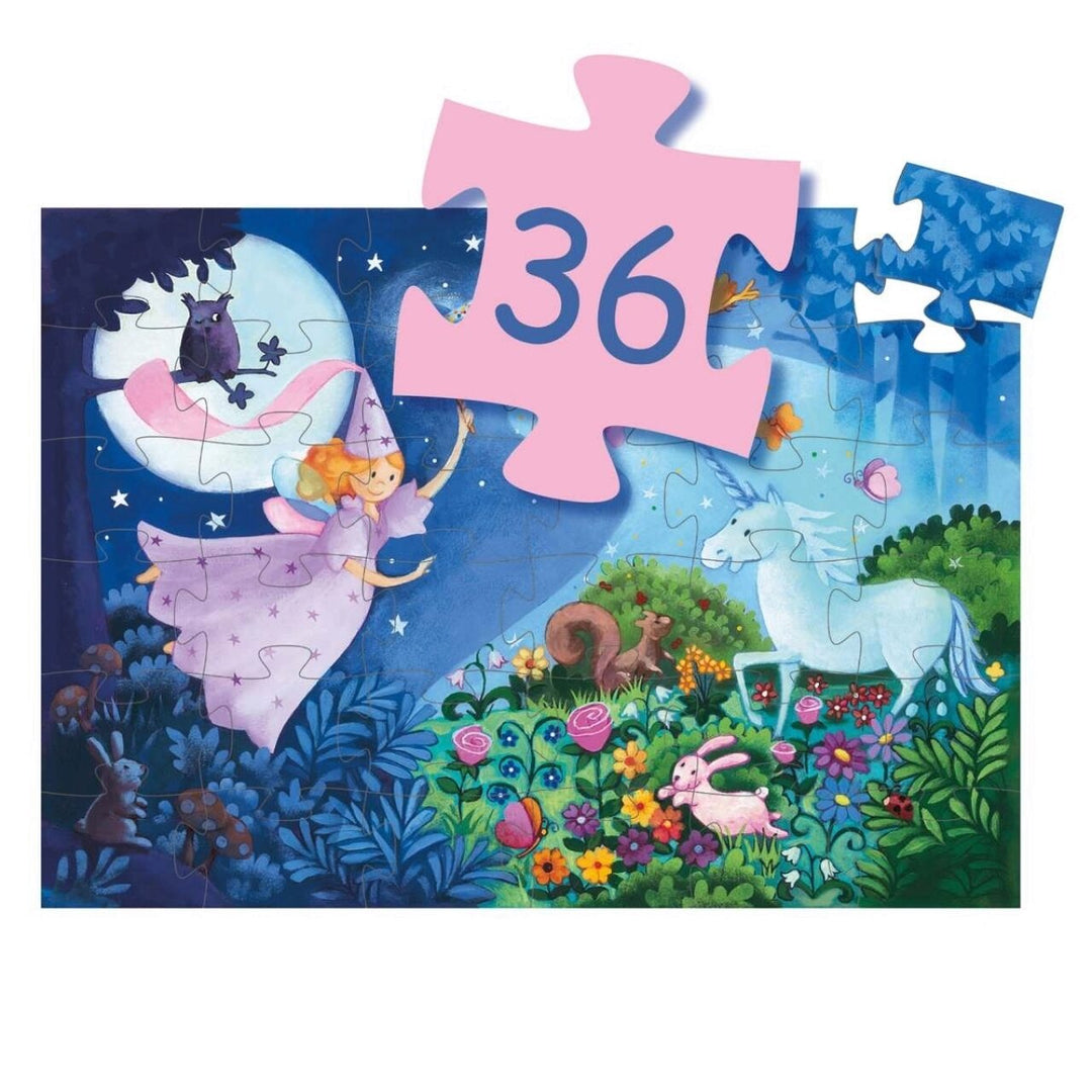Formen Puzzle: Die Fee und das Einhorn - 36 Teile