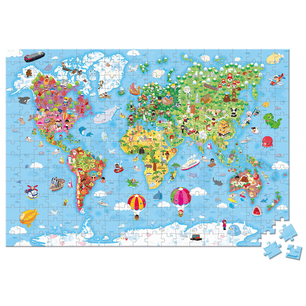 Magnetpuzzle: "Weltkarte gross" - 300 Teile