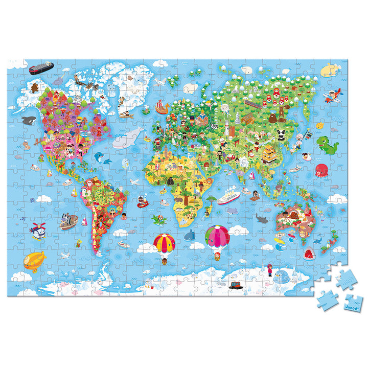 Puzzle "Carte du monde grande" (300 pièces) - JANOD J02656 