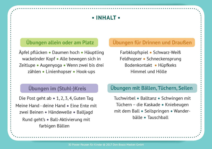 30 Power-Pausen für Kinder - Gehirn-Training durch Bewegungsspiele