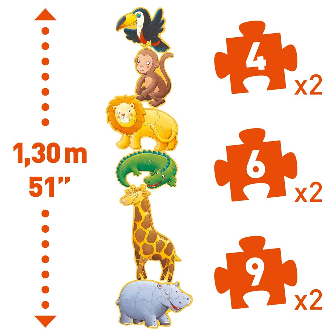 Puzzle singes et amis - 3,6,9 pièces