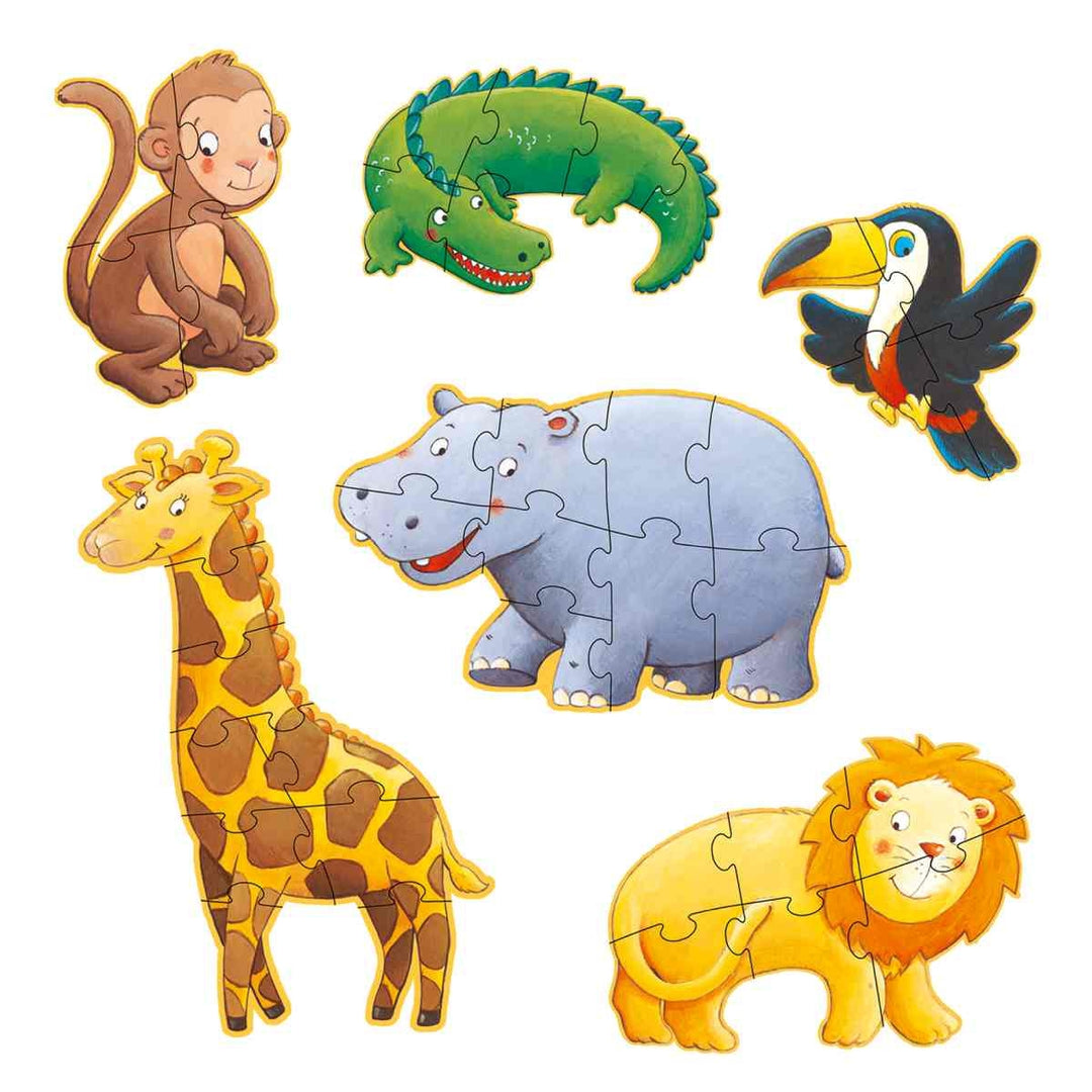 Puzzle singes et amis - 3,6,9 pièces