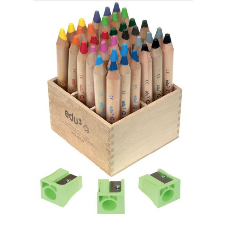 Set of 36 colored pencils in 12 assorted colors incl. 3 sharpeners