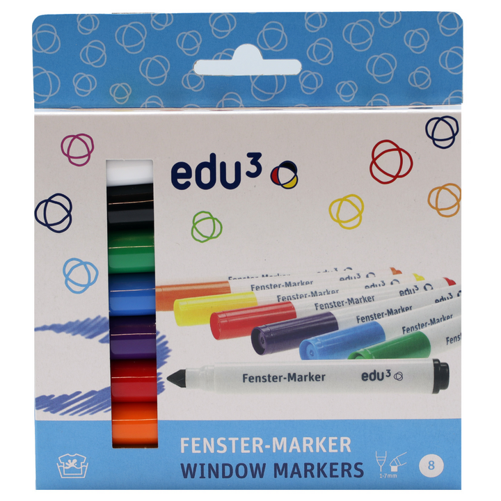 Window marker set of 8, 8 colors ass.